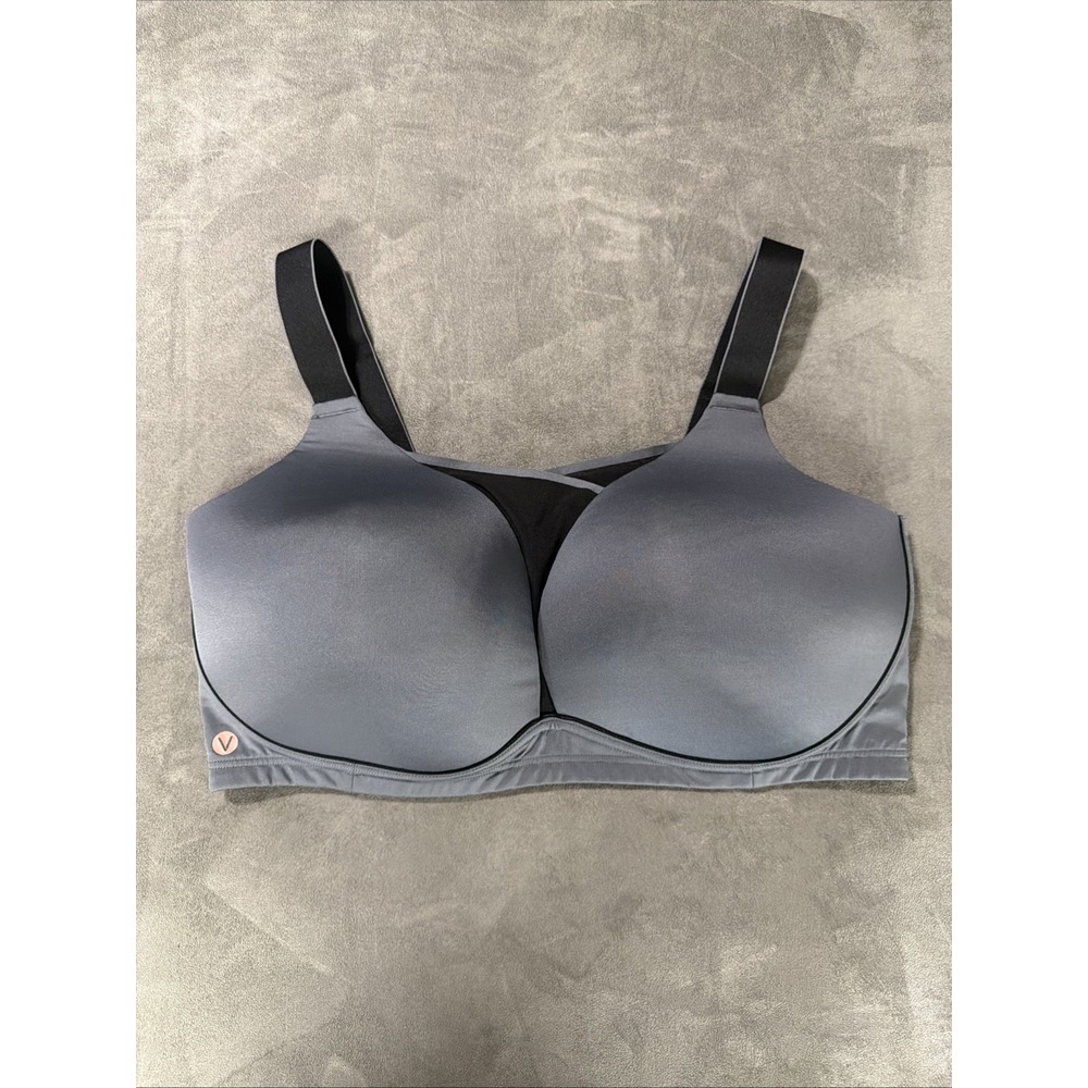 Lane Bryant LIVI Wireless Medium Impact Wicking Sports Bra Grey Size 42H